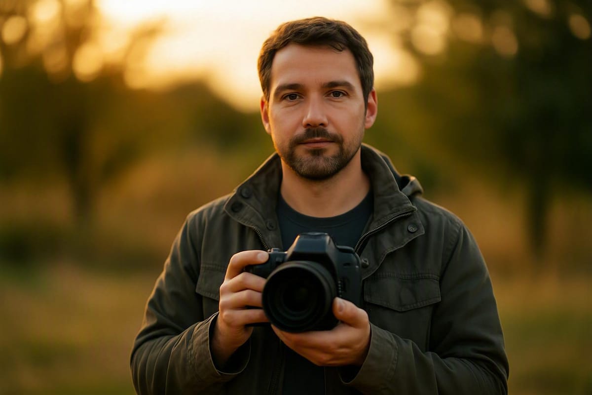 Photographer holding a camera