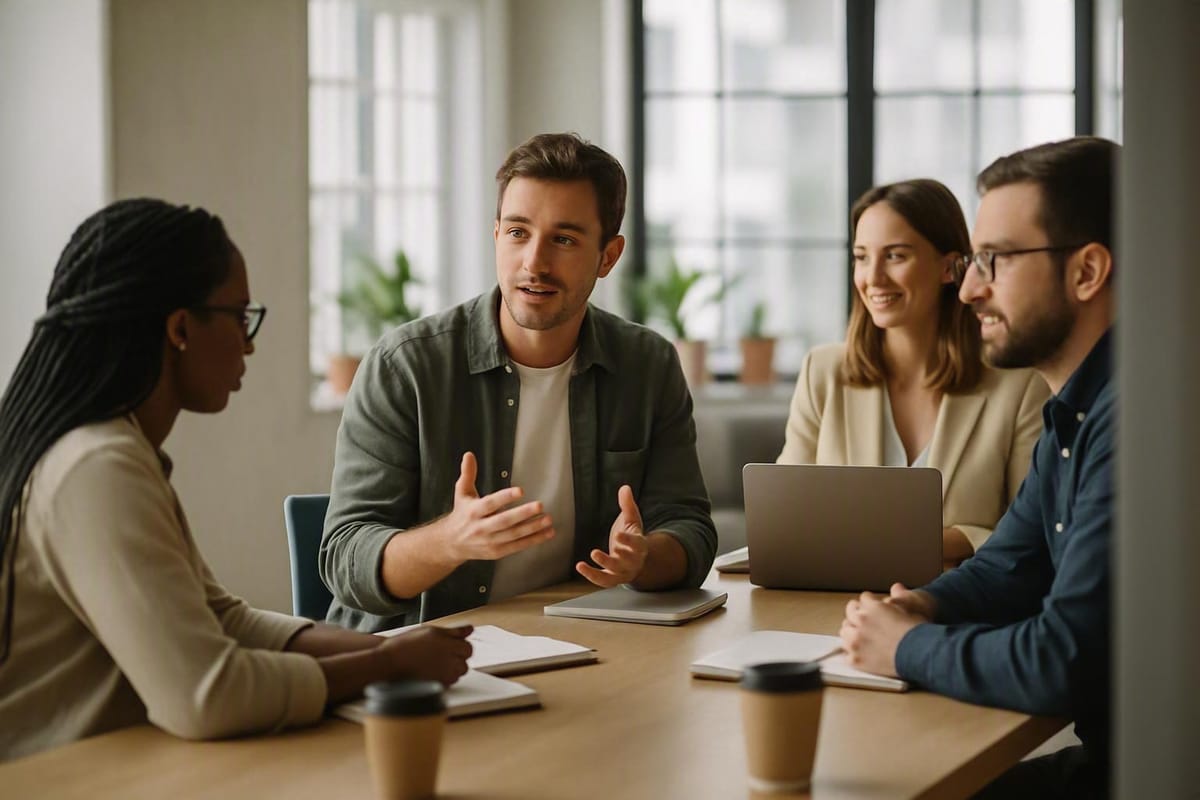 Team meeting around a table